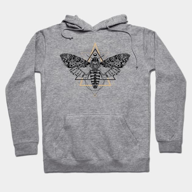 Dead head moth in aztec style Hoodie by fears